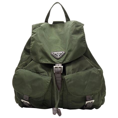 prada green leather backpack|Prada nylon backpack small.